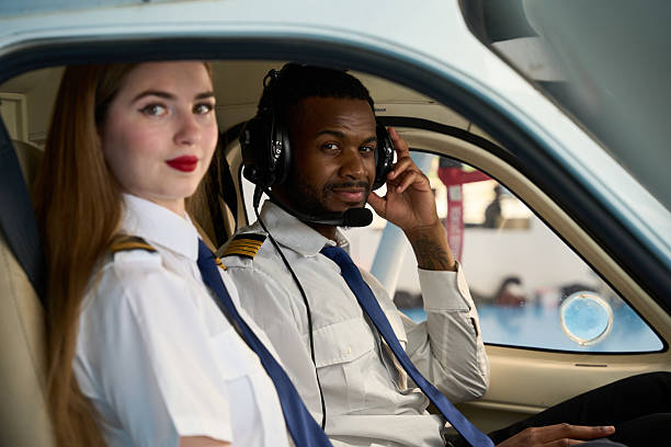 istock Student pilots training in cockpit of small airplane 2216943420