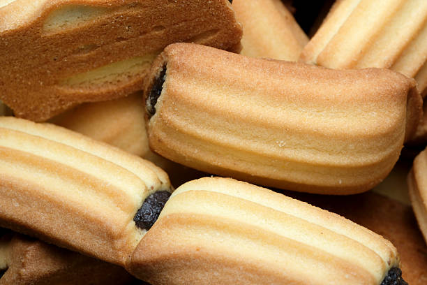 Delightful assortment of buttery cookies stacked in a tempting pattern
