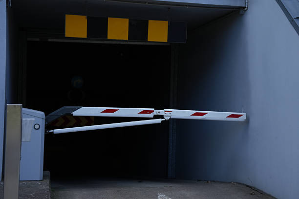 istock Entrance to underground parking covered by a barrier 2216945060