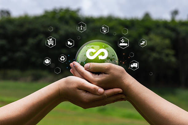 istock Hands Holding Sustainable Globe with Eco-friendly Icons Surrounding 2216945905