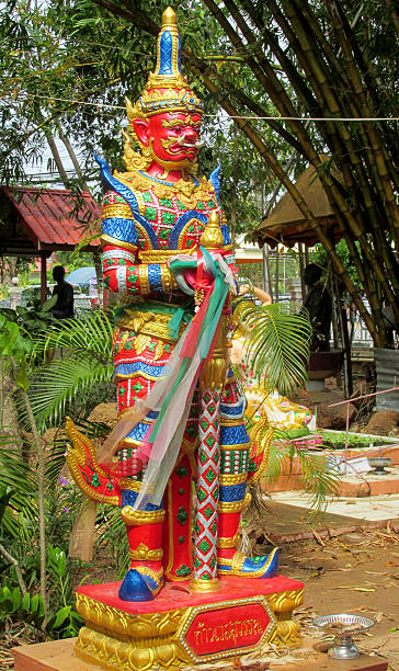 istock Colorful guard Yaksha statue in a Buddhist temple Wat in Thailand 2216953749
