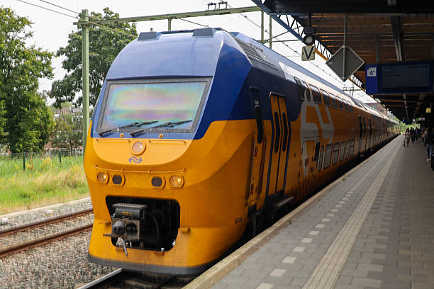 Zwolle, the Netherlands - May 16th, 2023: Sprinter train from the dutch rail ways (NS) at Zwolle, The Netherlands