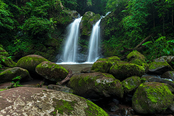 istock Beautiful waterfall in deep forest at Thailand. Nature background. 2216967787