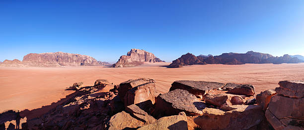 istock Panoramic View of Wadi Rum Desert, Jordan 2216970100