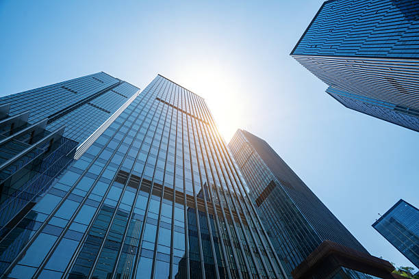 istock Looking up at the skyscrapers in the financial district 2216974335