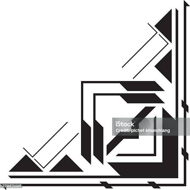 Aztec Corner Pattern Aztec Tribal Corners Equal Angles For Decorative Frames Frame Elements ...