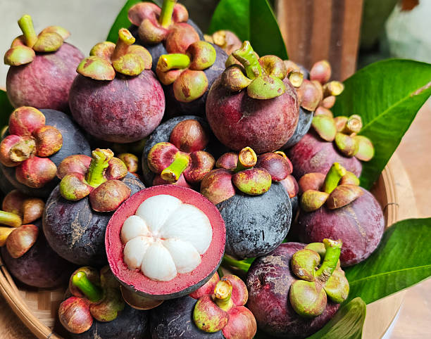 istock Mangosteen fruits in the basket 2216975559