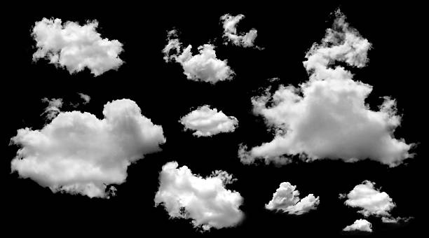 istock Set white cloud isolated black background, Abstract clouds collection on black background, A distinctive cloud group, effect smoke fog, abstract cloud 2216976980