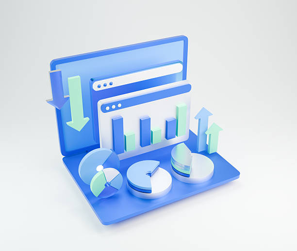 istock 3D Illustration of Business Strategy Analytics Dashboard on Laptop. 2216977729