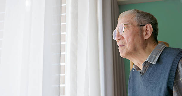 istock Asian elderly man look faraway 2216981997