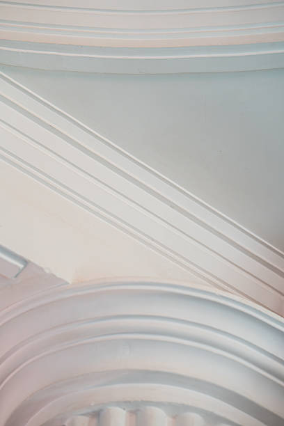 istock Abstract View of Curved White Wall Molding with Soft Light 2216990974