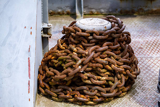 mooring pulleys of an old ship. HQ photo