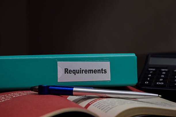istock folders with the label Requirements. Business management concept 2216995612