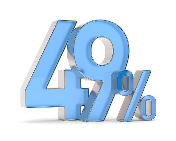 istock Forty nine percent on white background. Isolated 3D illustration 2216996700