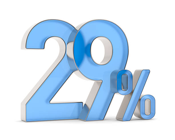 istock Twenty nine percent on white background. Isolated 3D illustration 2216996702