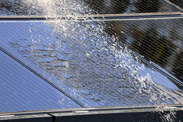 istock To wasch down pollen on solar modules with rainwater 2216996991