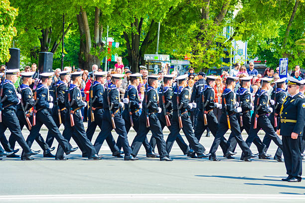 Varna,Bulgaria-May 6th 2016:On the occasion of May 6- St.George's Day in Bulgaria- the Day of Bravery and Bulgarian Army His Eminence Metropolitan of Varna and Veliki Preslav blessed the battle flags and military units built