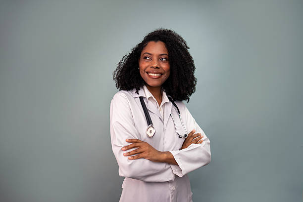 istock Female doctor contemplating on a studio shot 2216999289