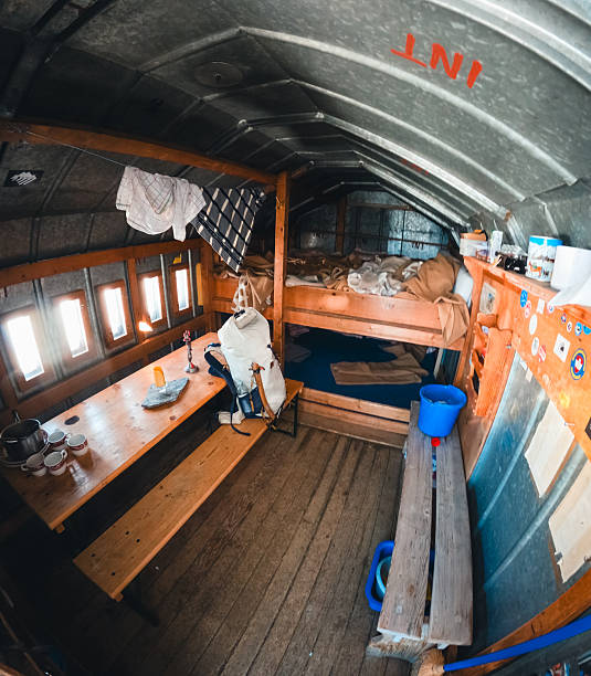 istock Inside view of mountain hut, Swiss Alps 2216999441