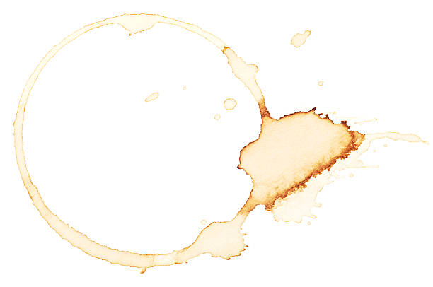 istock Coffee stain isolated on a white background, top view. Round stain isolated. Coffee and tea stain cup ring. 2217016802