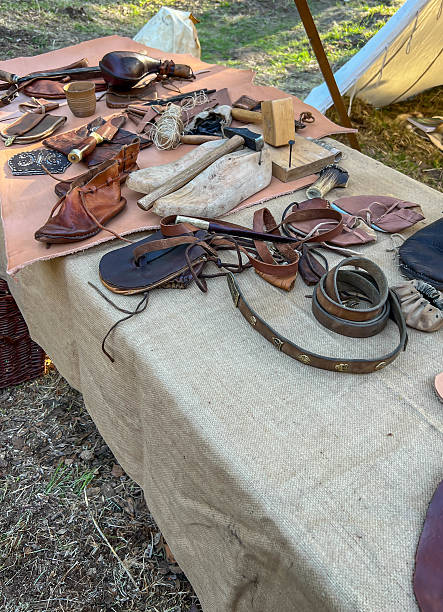 istock A saddler's workshop, a stand showing the production of leather goods using old methods 2217018902