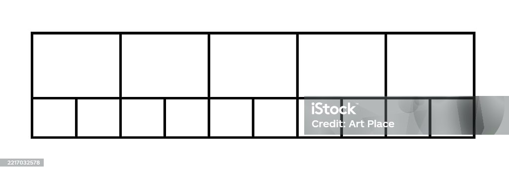 Blank Rectangular Grid With Two Rows And Unequal Columns For ...