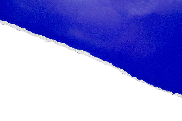 istock Blue ripped paper torn edges strips isolated on white background 2217040181