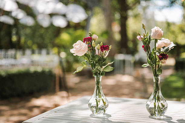 istock Vase with fresh flowers. Fresh roses decoration. 2217040411