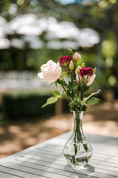 istock Vase with fresh flowers. Fresh roses decoration. 2217040413
