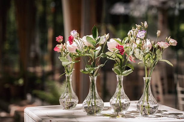 istock Vase with fresh flowers. Fresh roses decoration. 2217040419