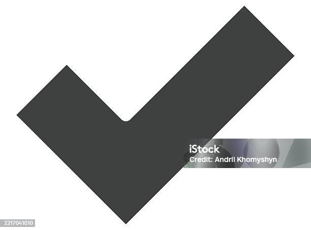 Check Sign For Completion A Classic Check Mark Symbol In Simple Modern Gray Illustrates Approval ...