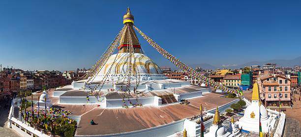 istock Boudhanath or boudanath stupa with prayer flags 2217046940