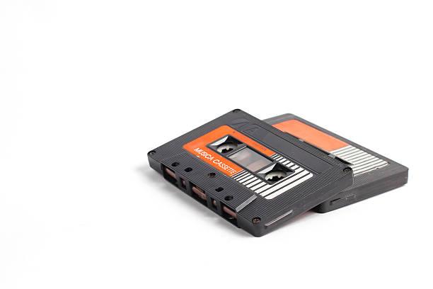 old radio cassette isolated on white background
