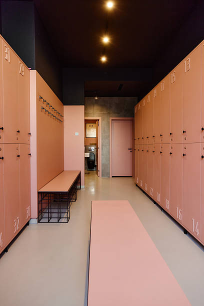 istock Modern interior of a locker room. 2217065889