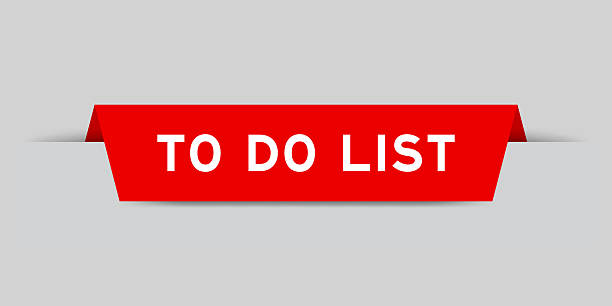 istock Red color inserted label with word to do list on gray background 2217066624