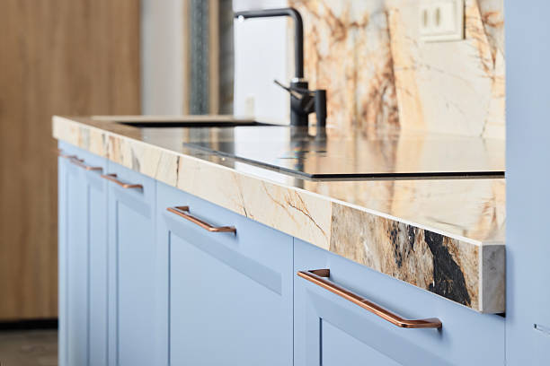 istock Contemporary Kitchen Design Featuring a Luxurious Countertop and Unique Stylish Hardware 2217068701