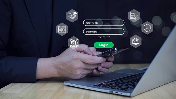 istock Cyber security and Security password login online concept Hands typing and entering username and password of social media, log in with smartphone to an online bank account, data protection hacker 2217073773