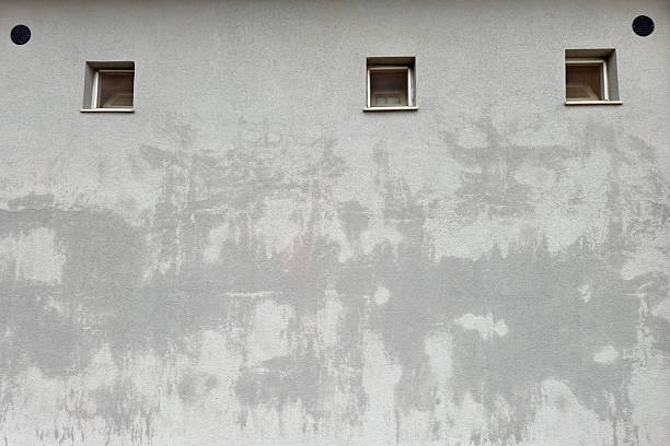 External view of damp building wall