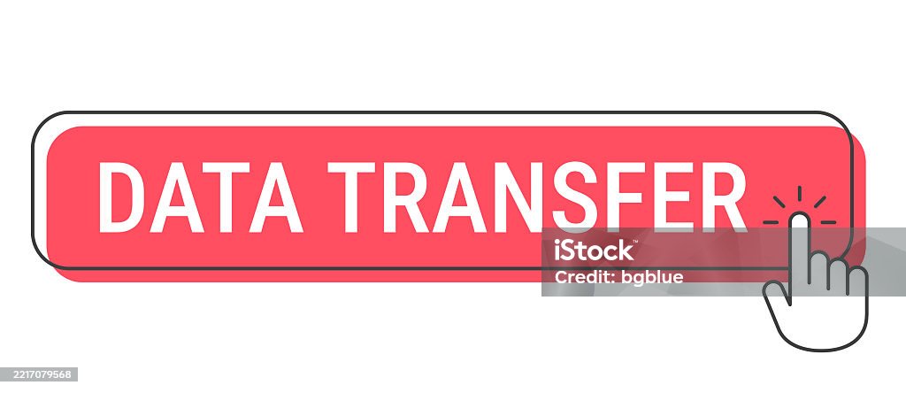 Transfer Display Button Data Transfer Click Button With Hand Cursor On White Background Stock ...