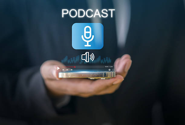 istock People listening podcast on smartphone with streaming interface digital lifestyle, audio content experience, podcast learning, creator economy and voice broadcasting trend entertainment and education 2217080185
