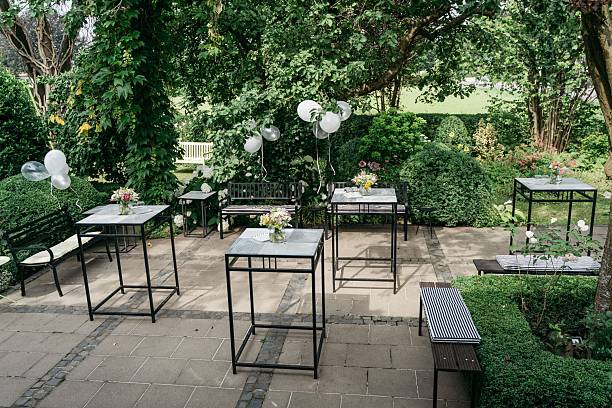 istock Charming Outdoor Garden Party Setup 2217084609