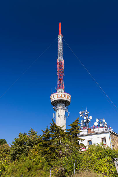 istock Telecommunication tower reaching for the blue sky 2217091568