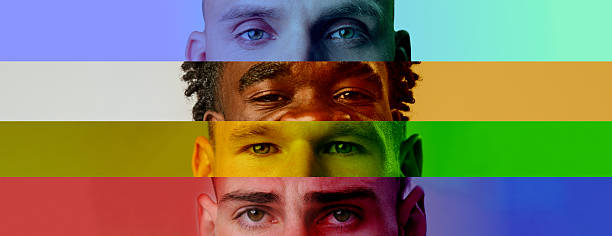 istock Diverse faces in vibrant colors showcasing unity and expression in a contemporary art piece 2217092101