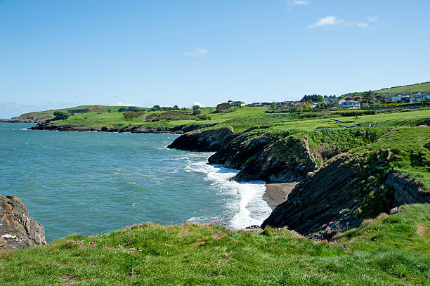 istock Sand beach and cliffs in Wicklow village in Ireland 2217096238