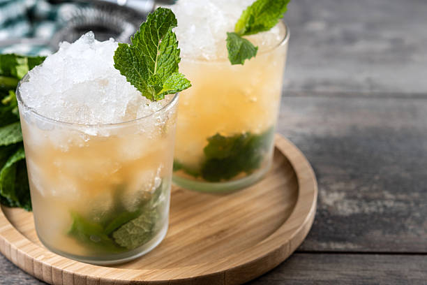 istock Classic Mint Julep Cocktail on black background 2217096717