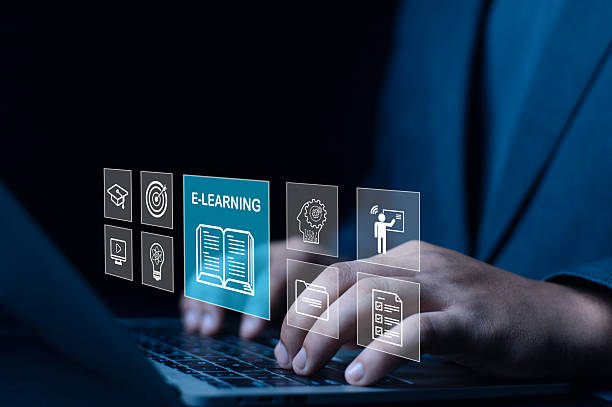 istock E-learning education concept, internet lessons and online webinar.  who attends online lessons on a digital Education  learning online with webinar, learn,training, education, course, tutorial, 2217098214