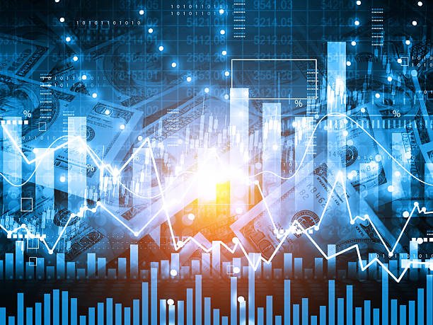 istock Stock market trading graph. financial chart with candlestick graph 2217098748