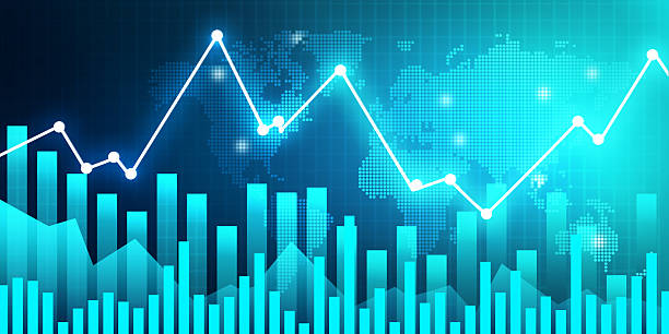 istock Stock market trading graph. financial chart with candlestick graph 2217098828