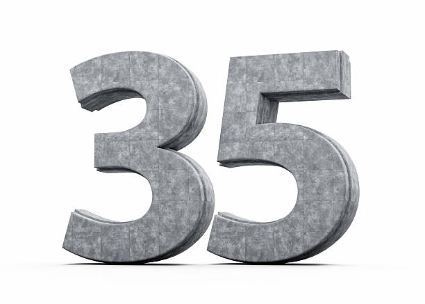 istock Concrete Number Thirty Five 35 Digit Made Of Grey Concrete Stone White Background 3d Illustration 2217099788