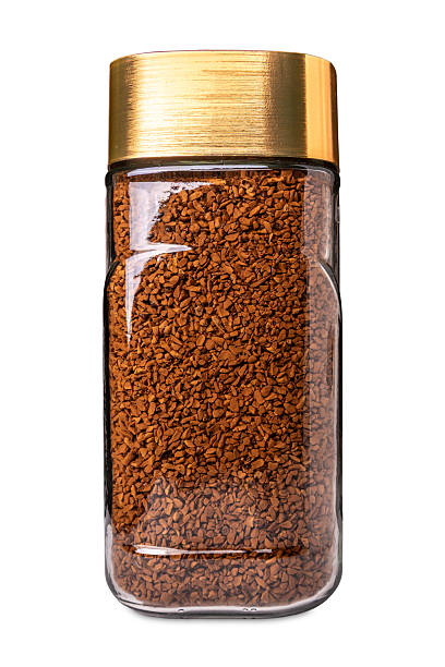 istock Instant coffee in glass jar with golden cap 2217108531